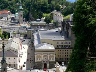 Photo:  Salzburg Festspielhauskomplex vom Mönchsberg by Andreas Praefcke